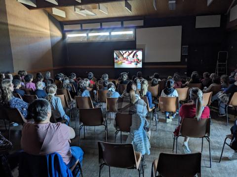 Séance de projection de courts métrages